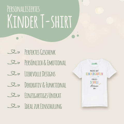 Personalisiertes Kinder T-Shirt - Machs gut Kindergarten