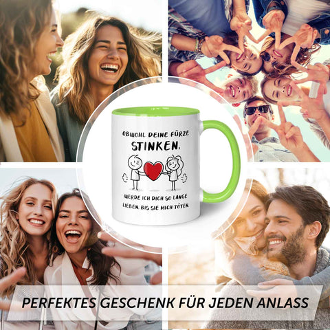 Bedruckte Tasse mit Spruch - Deine Fürze stinken