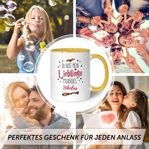 Bedruckte Tasse mit Spruch - Du bist mein Lieblingsmuggel mit Namen