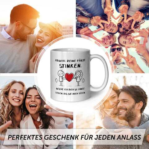 Bedruckte Tasse mit Spruch - Deine Fürze stinken