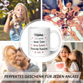 Bedruckte Tasse mit Spruch Finanzielle Belastung