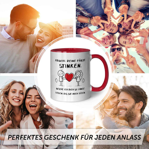Bedruckte Tasse mit Spruch - Deine Fürze stinken
