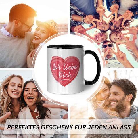 Bedruckte Tasse mit Spruch - Ich liebe dich