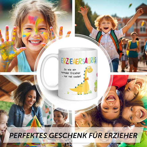Bedruckte Tasse mit Spruch "Erziehersaurus"
