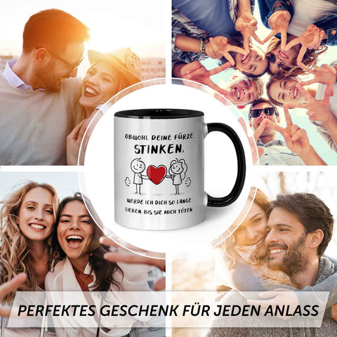 Bedruckte Tasse mit Spruch Deine Fürze stinken