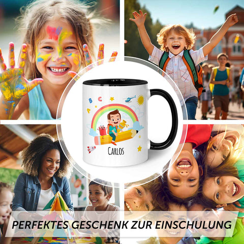 Bedruckte Tasse mit Motiv Einschulung