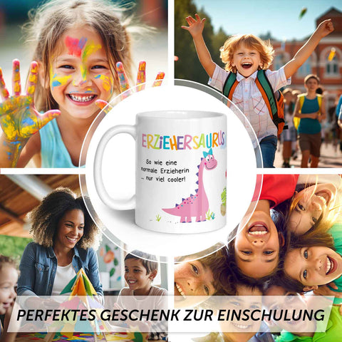 Bedruckte Tasse mit Spruch "Erziehersaurus"