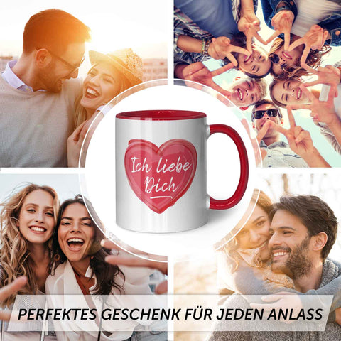 Bedruckte Tasse mit Spruch - Ich liebe dich