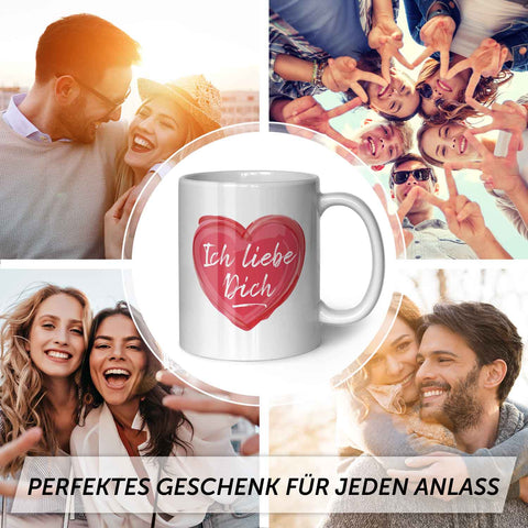 Bedruckte Tasse mit Spruch - Ich liebe dich