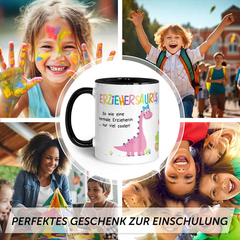 Bedruckte Tasse mit Spruch "Erziehersaurus"