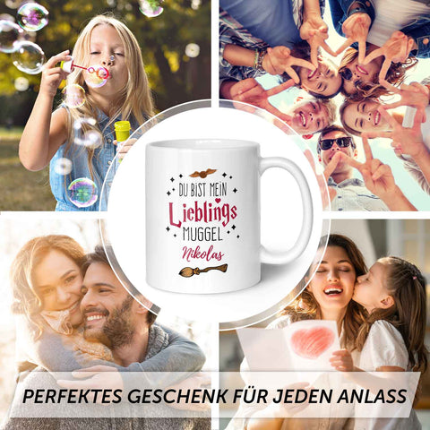 Bedruckte Tasse mit Spruch - Du bist mein Lieblingsmuggel mit Namen