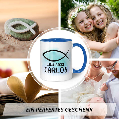 Bedruckte Tasse - zur Konfirmation mit Name & Datum