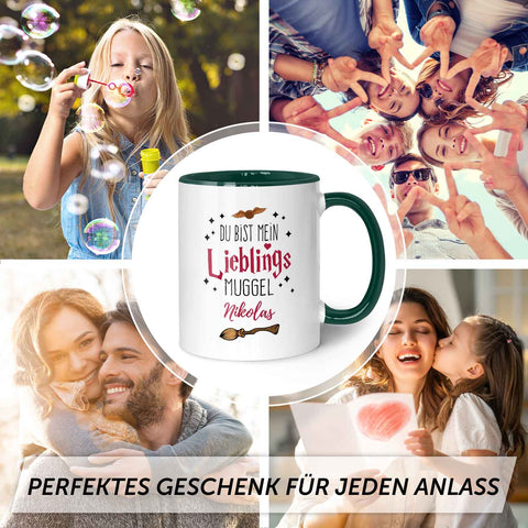 Bedruckte Tasse mit Spruch - Du bist mein Lieblingsmuggel mit Namen