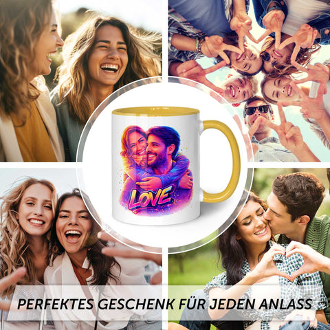 Bedruckte Tasse im Streetart Stil - Foto Love - Personalisiert mit eigenem Bild