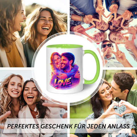 Bedruckte Tasse im Streetart Stil - Foto Love - Personalisiert mit eigenem Bild