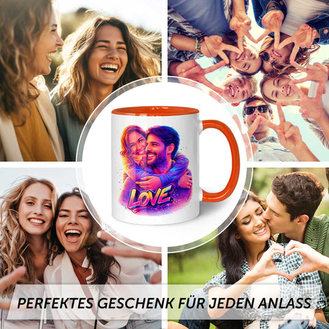 Bedruckte Tasse im Streetart Stil - Foto Love - Personalisiert mit eigenem Bild