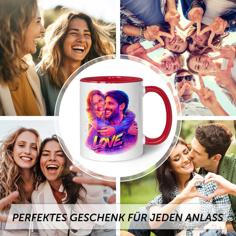 Bedruckte Tasse im Streetart Stil - Foto Love - Personalisiert mit eigenem Bild