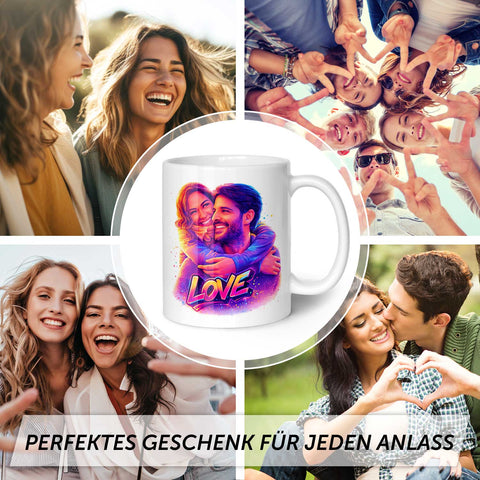 Bedruckte Tasse im Streetart Stil - Foto Love - Personalisiert mit eigenem Bild