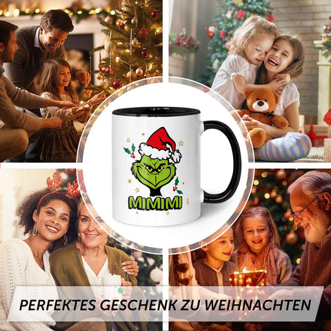 Bedruckte Tasse mit Weihnachtsmotiv im Grinch MiMiMi Design