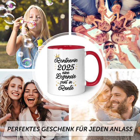 Bedruckte Tasse mit Spruch Rentner/Rentnerin 2025