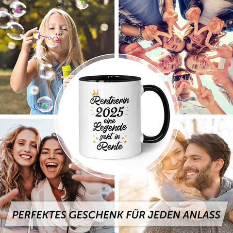 Bedruckte Tasse mit Spruch Rentner/Rentnerin 2025