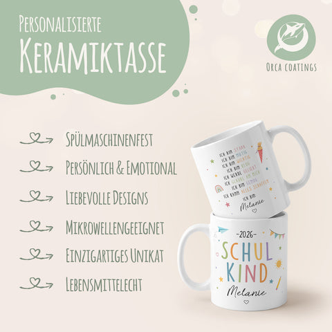 Bedruckte Tasse - Mutmacher - Geschenk zur Einschulung