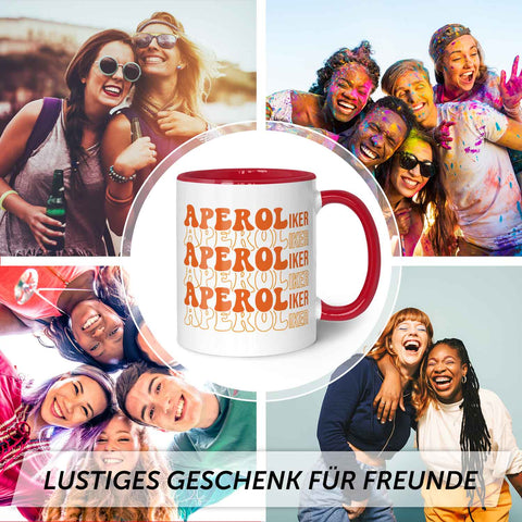 Bedruckte Tasse mit Aperol Spritz Motiv - Aperoliker - Aperol Geschenk für Frauen und Männer