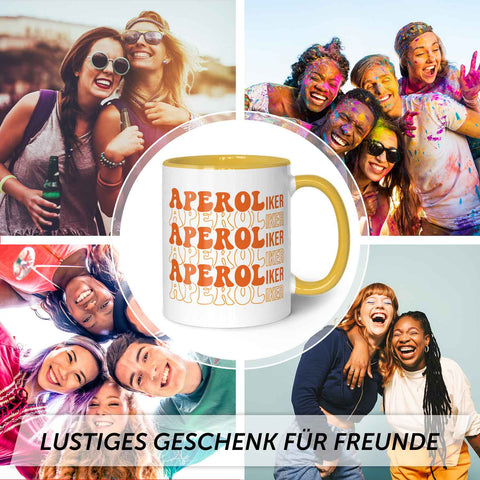Bedruckte Tasse mit Aperol Spritz Motiv - Aperoliker - Aperol Geschenk für Frauen und Männer