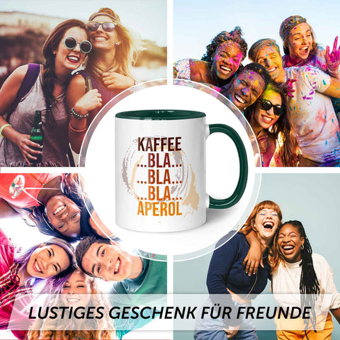 Bedruckte Tasse mit Aperol Spritz Motiv - Kaffee bla bla bla Aperol - Aperol Geschenk