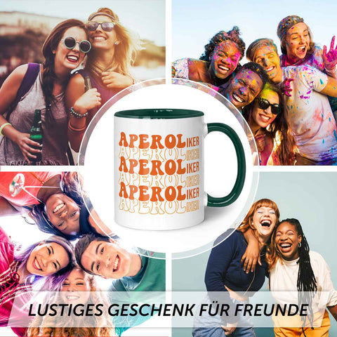 Bedruckte Tasse mit Aperol Spritz Motiv - Aperoliker - Aperol Geschenk für Frauen und Männer