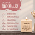 Teelichthalter mit Gravur aus Holz für Mama - Mamas sind wie Kerzen - Persönliches Geschenk für