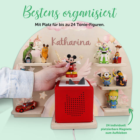 Toniebox Regal für Kinderzimmer - Einhorn - Personalisiert mit Namen