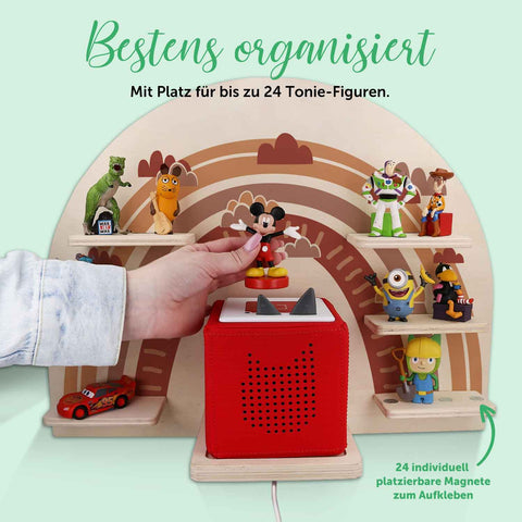 Toniebox Regal für Kinderzimmer - Regenbogen - Kinder Wandregal