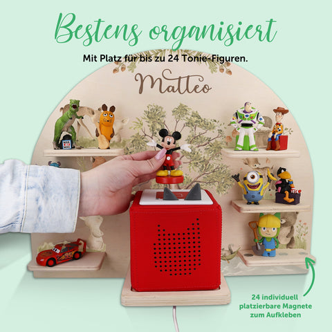 Toniebox Regal für Kinderzimmer - Waldtiere - Personalisiert mit Namen