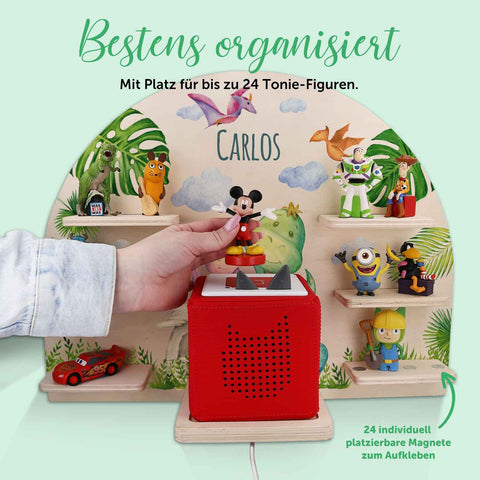 Toniebox Regal für Kinderzimmer - Dino - Personalisiert mit Namen