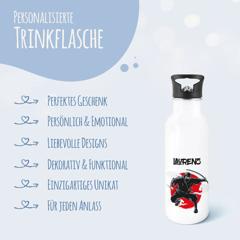 Bedruckte Trinkflasche aus Edelstahl - Ninja