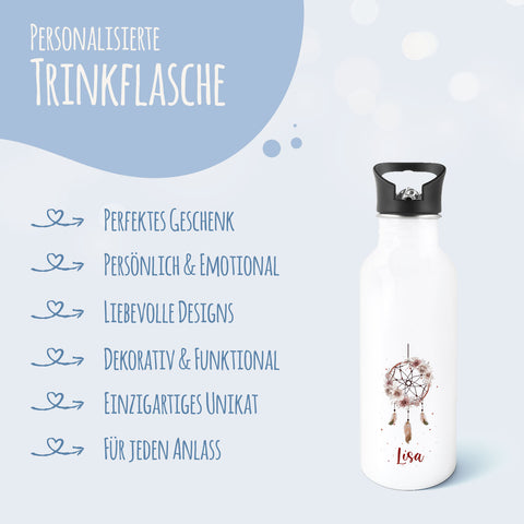 Bedruckte Trinkflasche aus Edelstahl - Traumfänger