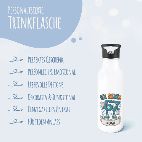 Bedruckte Trinkflasche aus Edelstahl - Six Seven