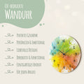 Wanduhr aus Holz Splash Love - mit UV Druck