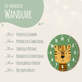 Wanduhr für Kinder im Tiger Design - mit UV Druck