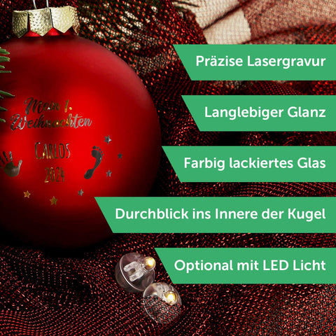 Gravierte Weihnachtskugel - Mein erstes Weihnachten