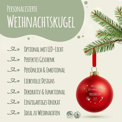 Gravierte Weihnachtskugel - Mein erstes Weihnachten