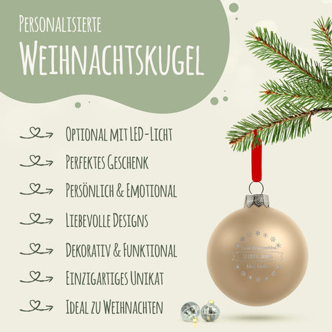 Gravierte Weihnachtskugel mit Wunschtext