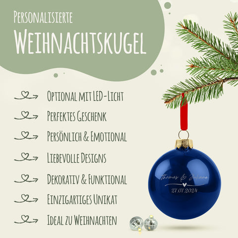 Gravierte Weihnachtskugel - Wedding Love