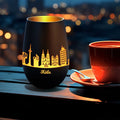 Deko Windlicht aus Glas mit Gravur - Skyline Köln