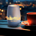 Deko Windlicht aus Glas mit Gravur - Skyline Deutschland