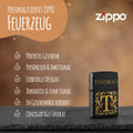 GRAVURZEILE x ZIPPO Personalisiertes Sturmfeuerzeug - Initalen - Windfest und Langlebig - Nachfüllbar