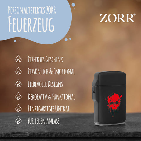Elektrisches Feuerzeug - Jet Flamme - Nachfüllbar - Skull Design
