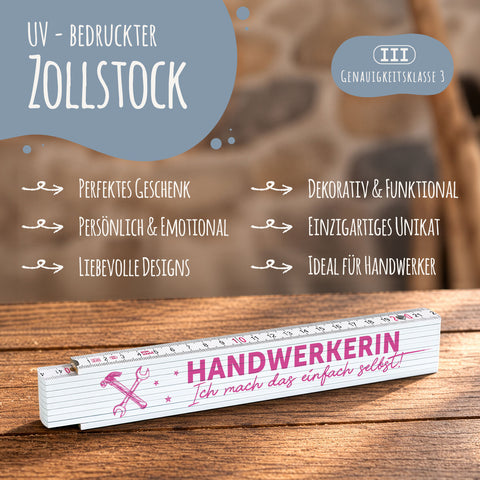Zollstock 2 Meter - Handwerkerin - Geschenk zum Muttertag und Geburtstag