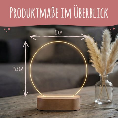 Beleuchtetes LED Acrylglas - Eukalyptus - Namen & Datum